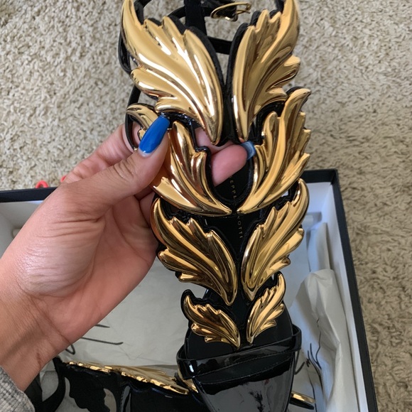 Black and gold Giuseppe heels